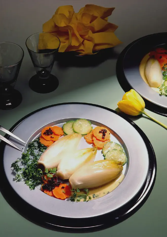 Endibias junto a otras hortalizas