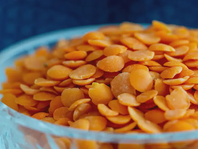 Lentejas en primer plano