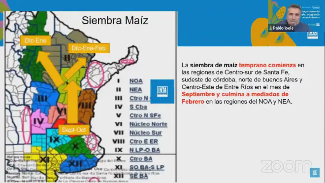 Siembra de maíz temprano en diferentes zonas de la Argentina