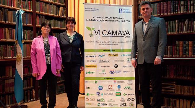 Inés García de Salamone, Luciana Di Salvo y Diego Sauka, parte de la Comisión Organizadora del CAMAyA VI.