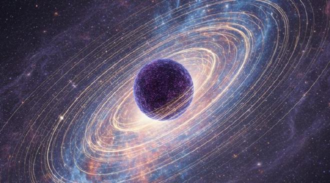 Representación artística de la Vía Láctea, la galaxia que habitamos. Imagen generada con DeeVid AI